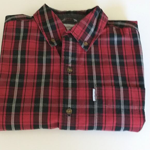 Carhartt relaxed fit Red  long sleeve button down plaid shirt. Men's medium. - Picture 10 of 10